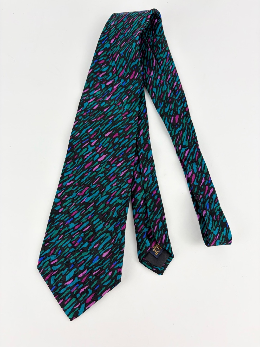 Vintage J. Blades & Co Pure Silk Handmade Blue Green Neck Tie